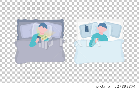 A man staying up late and sleeping soundly 127895874