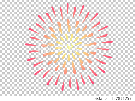 ピンクと黄色の花火素材 127896255