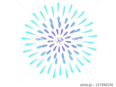 水色と紫の花火素材 127896256