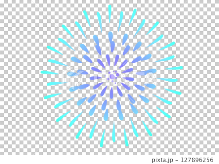 水色と紫の花火素材 127896256