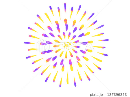 紫と黄色の花火素材 127896258