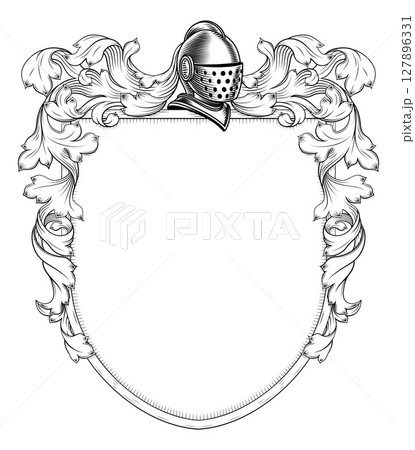 Coat of Arms Crest Family Heraldry Knight Shield 127896331