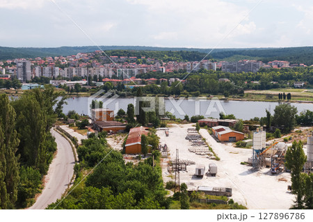 A scenic aerial view capturing a suburban neighborhood, Varna A scenic aerial view capturing a suburban neighborhood, Varna 127896786