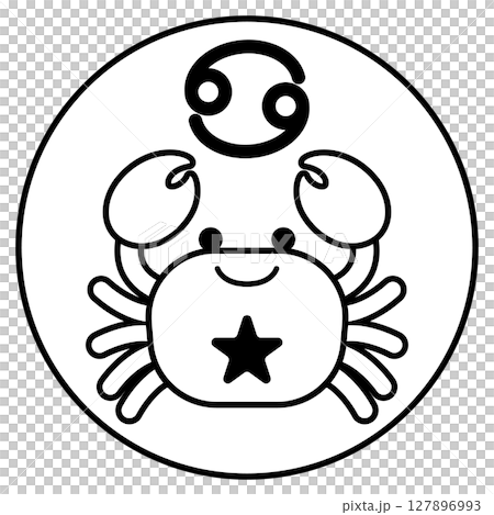 かに座のイラストアイコン　モノトーン 127896993