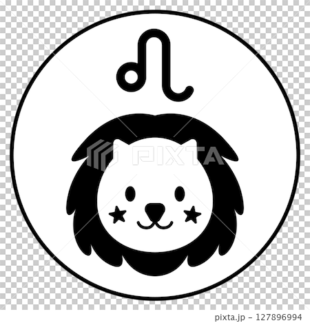 しし座のイラストアイコン　モノトーン 127896994