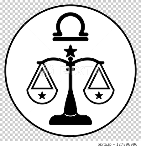 てんびん座のイラストアイコン モノトーン てんびん座のイラストアイコン モノトーン 127896996