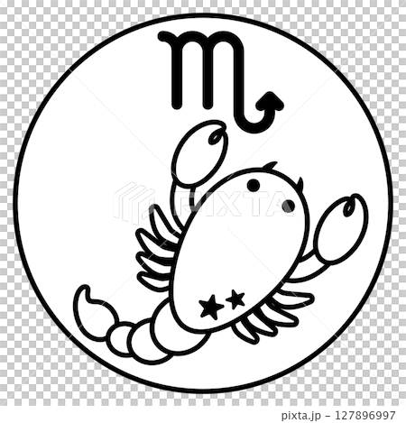 天蠍座插圖圖示單調 127896997