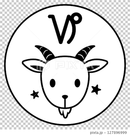 Capricorn illustration icon monotone 127896999