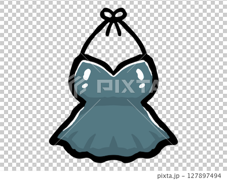 一件式泳衣的塗鴉風格插圖 127897494