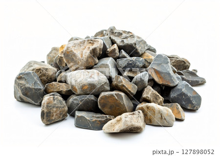 Group of gray and brown gravel rocks is piled...のイラスト素材 [127898052] - PIXTA