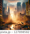 廃墟のビル群 127898582