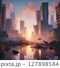 廃墟のビル群 127898584