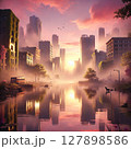 廃墟のビル群 127898586