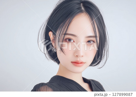 黒髪ショートヘアの美人女性「AI生成画像」 127899087