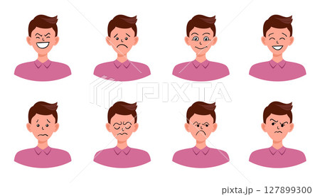 Portraits of man. Boy Avatar. Male emotions. Portraits of man. Boy Avatar. Male emotions. 127899300