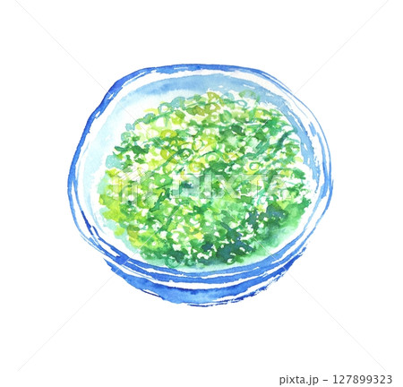 海ぶどうの水彩イラスト – 沖縄の海の幸 127899323