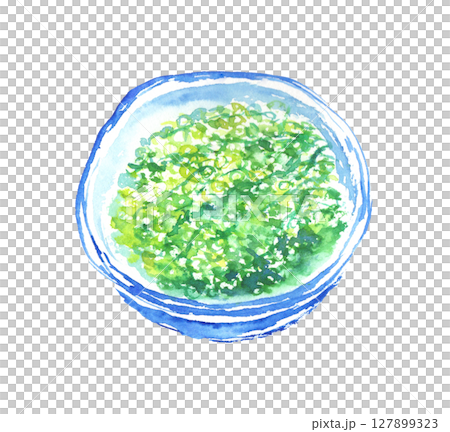 Watercolor illustration of sea grapes – Okinawa seafood Watercolor illustration of sea grapes – Okinawa seafood 127899323