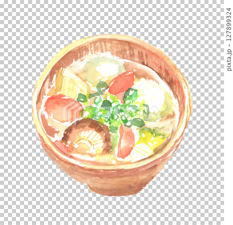 熊本當地美食「Dagojiru」的水彩畫 127899324
