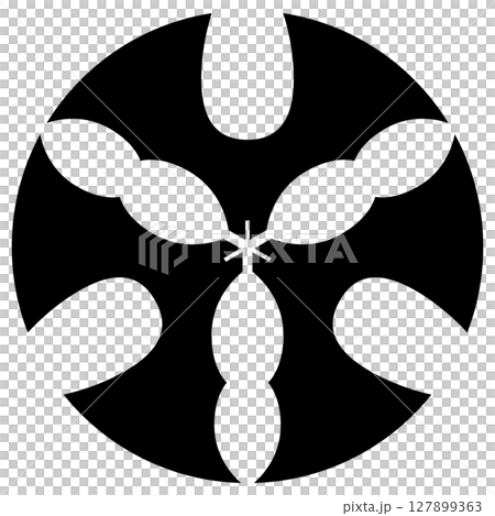 家紋です。三つ琴柱の丸といいます。 127899363