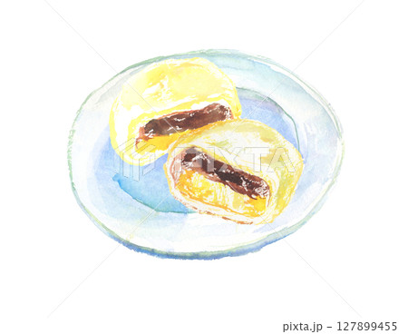 いきなり団子の水彩イラスト – 熊本の郷土菓子 127899455