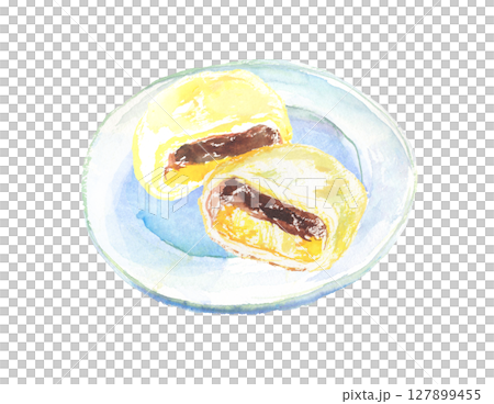 いきなり団子の水彩イラスト – 熊本の郷土菓子 127899455