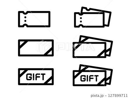 シンプルなギフト券のアイコン シンプルなギフト券のアイコン 127899711
