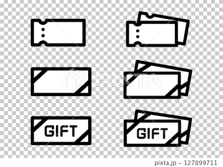シンプルなギフト券のアイコン シンプルなギフト券のアイコン 127899711