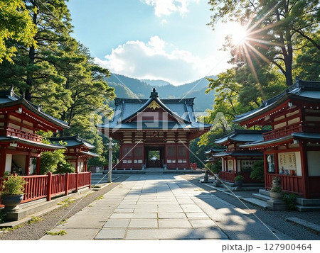 新緑に包まれた、石清水八幡宮 127900464