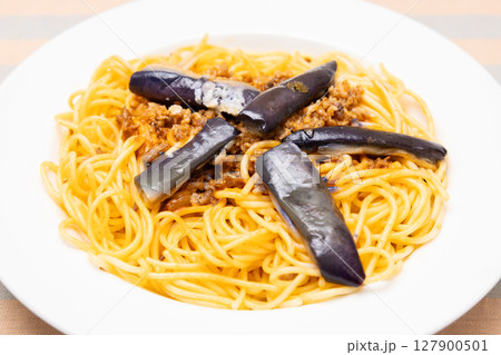 おいしいナスのミートソースパスタ おいしいナスのミートソースパスタ 127900501