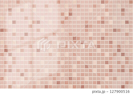 Mosaic wall surface. Vector square tiled background. Backdrop with modern decoration or ornament pattern. Interior rectangle blocks arrangement. Texture for architecture floor. Tiling and brick layout 127900516