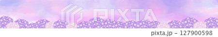 バナー『紫陽花』（紫） 127900598