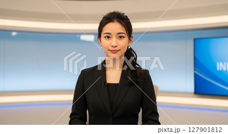 女性ニュースキャスター 女性ニュースキャスター 127901812