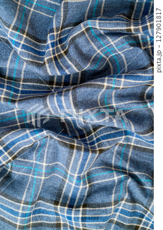 Stripes repeated on crumpled draped casual shirt 127901817