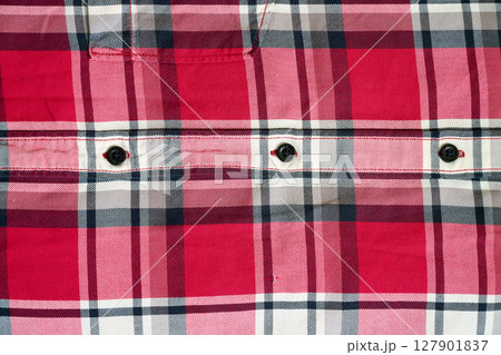 Three buttons on patterned casual shirt Three buttons on patterned casual shirt 127901837