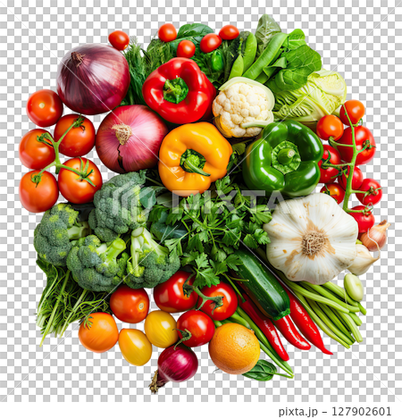 Collection vegetables isolated on a white Collection vegetables isolated on a white 127902601