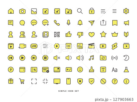 アイコンセット イエロー SNS 127903663