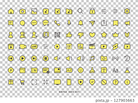 アイコンセット イエロー SNS 127903663