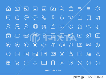 アイコンセット 白ライン SNS アイコンセット 白ライン SNS 127903664