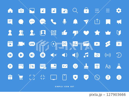 アイコンセット 白 SNS 127903666