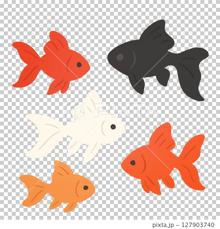 Illustration set of various goldfish 127903740
