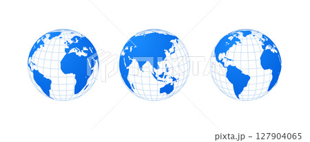 World globe earth vector icon. Global planet map america asia world earth travel concept 127904065