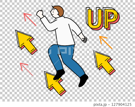 Illustration of stepping up, leveling up, skill improvement, jumping up, growth image Illustration of stepping up, leveling up, skill improvement, jumping up, growth image 127904125