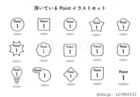 手書き風浮いているPointとCheckのアイコン 127904152