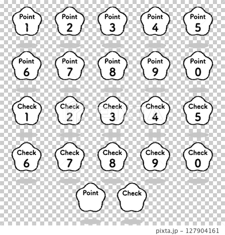 手繪浮點和格紋圖標 127904161