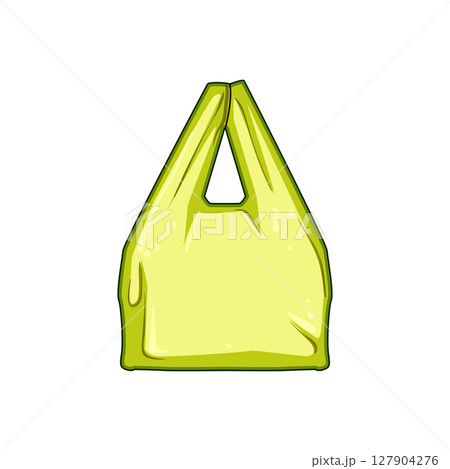 reusable plastic shopping bag cartoon vector illustration 127904276
