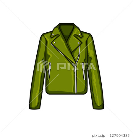 style leather jacket female cartoon vector illustration 127904385