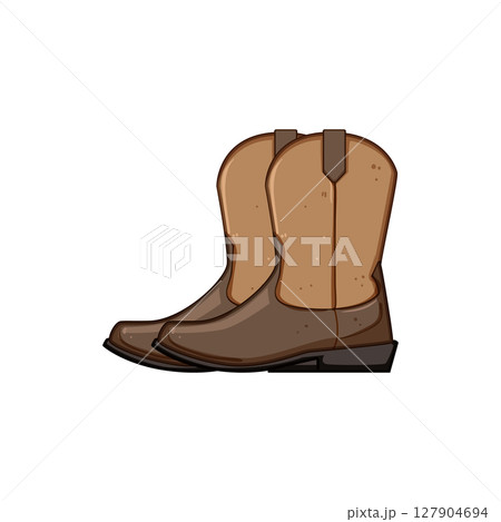 pointed cowboy boots cartoon vector illustration 127904694