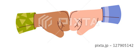 Fist bump friendship gesture cartoon 127905142