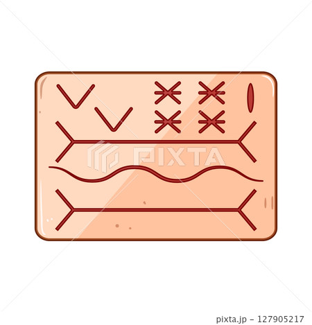 closure suture practice pad cartoon vector illustration closure suture practice pad cartoon vector illustration 127905217