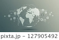 サイバーデジタルネットワーク世界地図 127905492